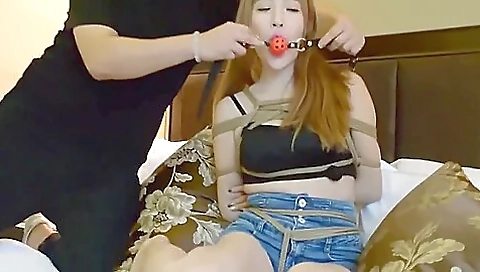 Chinese Bondage - Blonde Hair Girl Tied Chinese Bondage - Blonde Hair Girl Tied