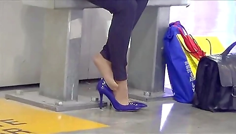 Wonderful Lady Wearing Provocative Nylon Stockings With Brand New Blue Shoes Wonderful Lady Wearing Provocative Nylon Stockings With Brand New Blue Shoes