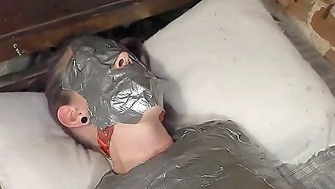 Mumification And Blindfold With Duct Tape