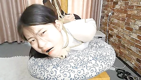 Chinese Bondage - Hogtied On Bench