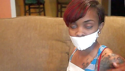 Ebony Gagged