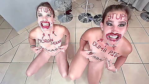 Two Stupid Whores Doing Stupid Things, Self Humiliation, Humiliating Each Other Two Stupid Whores Doing Stupid Things, Self Humiliation, Humiliating Each Other