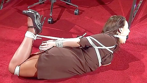 Girl Hogtied And Ballgagged