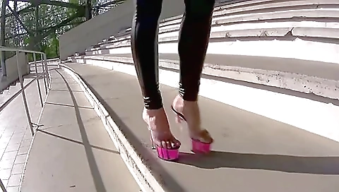 Slipping Into Magenta See Through Platforms And Climbing Stairs Slipping Into Magenta See Through Platforms And Climbing Stairs