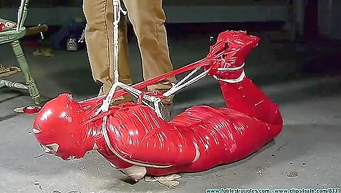 Red Mummification Hogtie