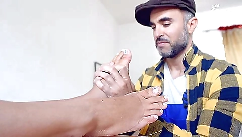Businesswoman Gets Her Pretty Feet Massaged By A Dude With A Hat (czec Businesswoman Gets Her Pretty Feet Massaged By A Dude With A Hat (czec